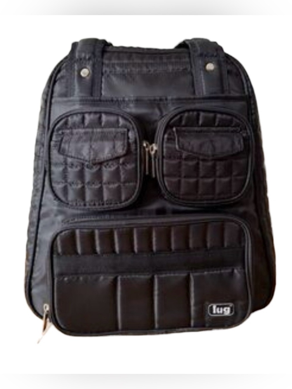 Lug Puddle Jumper Backpack NWT quilted travel bag in brushed black.